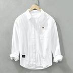 Camisa de Manga Larga Cuello Polo Algodón para Hombre Alessandro Stefano Romano®