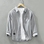 Camisa de Manga Larga Cuello Polo Algodón para Hombre Alessandro Stefano Romano®