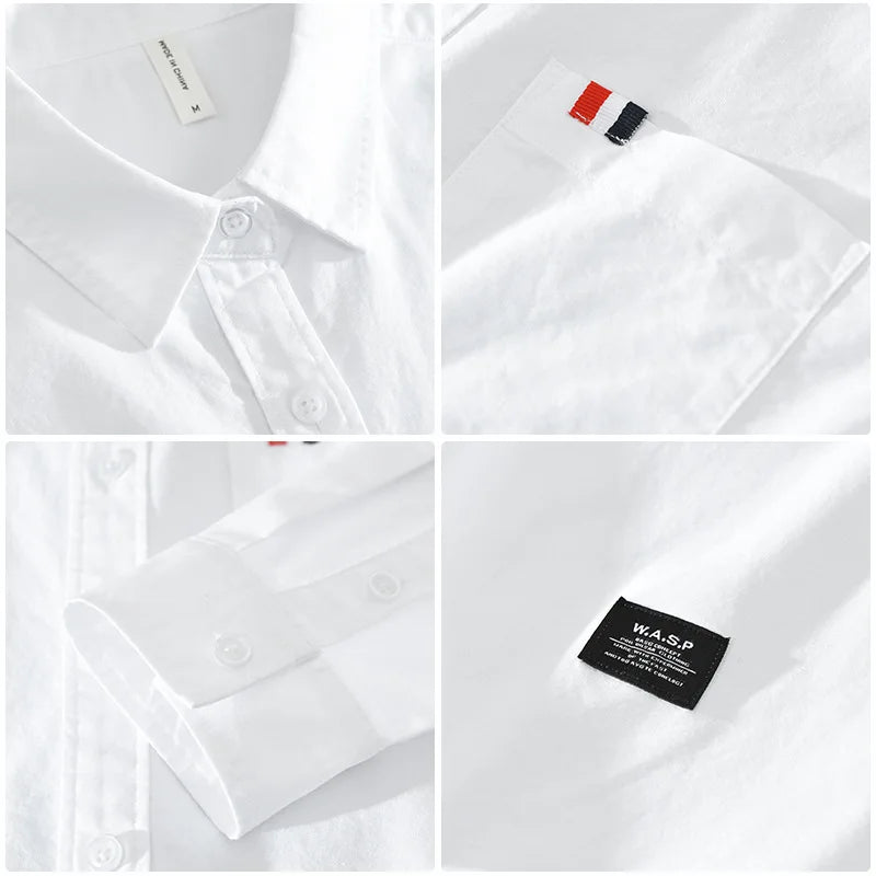 Camisa de Manga Larga Cuello Polo Algodón para Hombre Alessandro Stefano Romano®