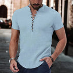 Camisa de Lino Manga Corta para Hombre Stefano Romano®