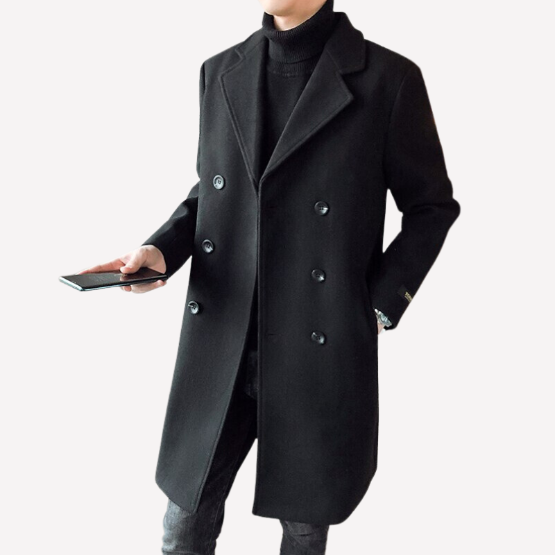 Abrigo de Diseñador de Doble Botonadura para Hombre Stefano Romano®