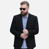 Blazer Plus Size Negro Luxury para Hombre Stefano Romano®