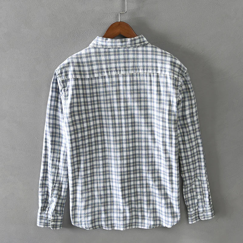 Camisa a Cuadros de Manga Larga para Hombre Stefano Romano®