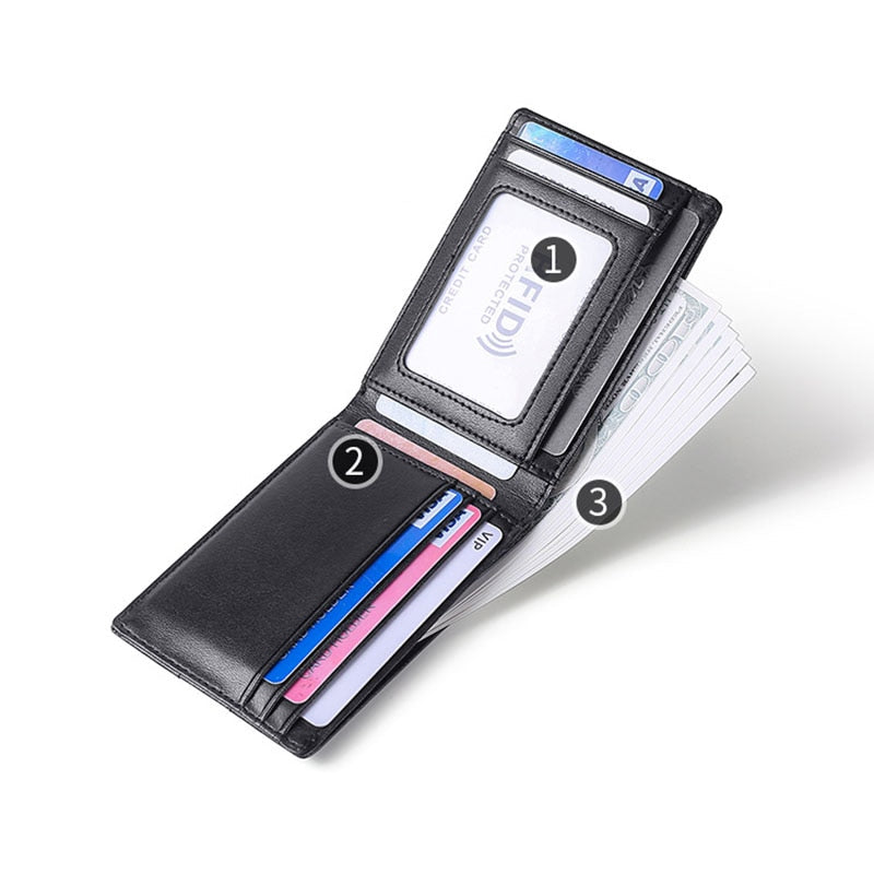 Cartera de Cuero para Hombre Antirrobo con Tecnología RFID Stefano Romano®