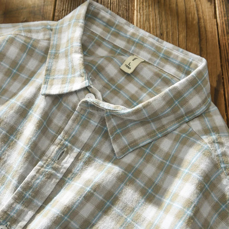 Camisa a Cuadros de Manga Larga para Hombre Stefano Romano®