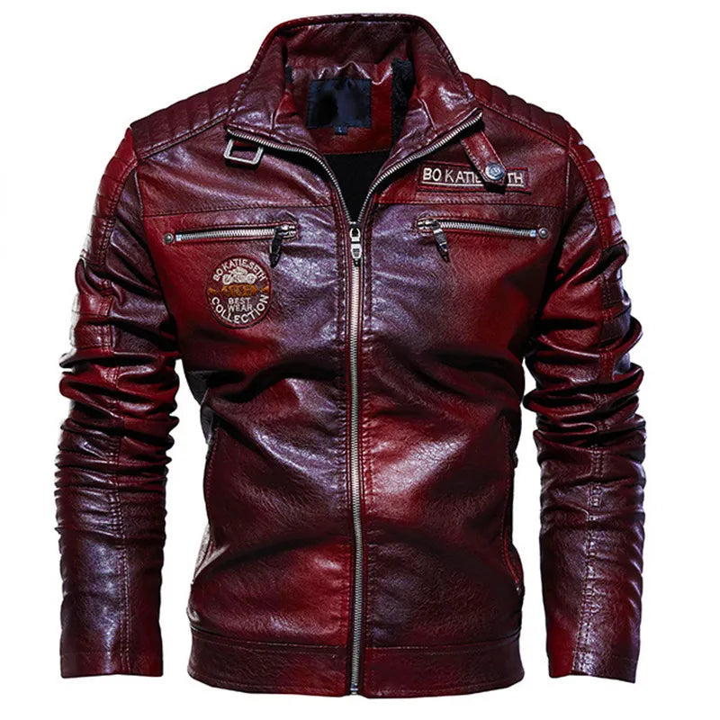 Chamarra de Cuero Motociclista para Hombre Stefano Romano®