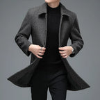 Abrigo de Lana de Diseñador Cuello Polo Slim Fit para Hombre Alessandro Stefano Romano®