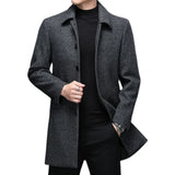 Abrigo de Lana de Diseñador Cuello Polo Slim Fit para Hombre Alessandro Stefano Romano®