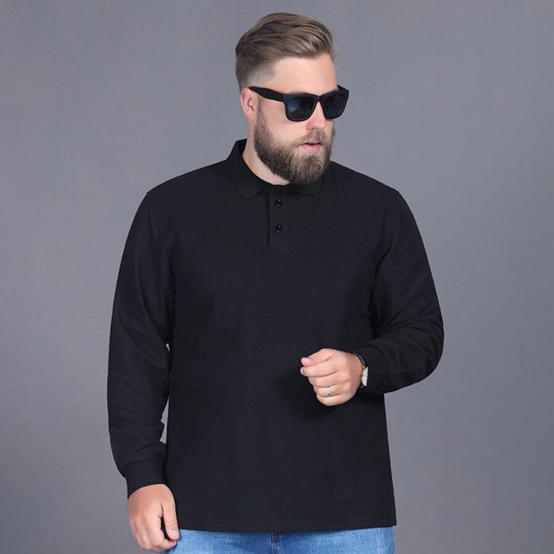 Playera Polo de Manga Larga Plus Size para Hombre Stefano Romano®