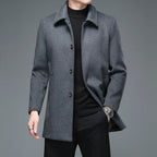 Abrigo de Lana de Diseñador Cuello Polo Slim Fit para Hombre Alessandro Stefano Romano®