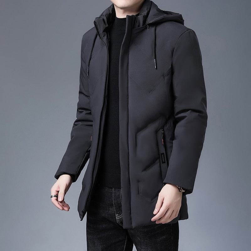 Chamarra Larga con Capucha para Hombre Stefano Romano®