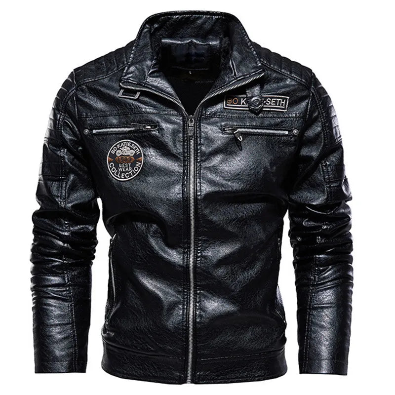 Chamarra de Cuero Motociclista para Hombre Stefano Romano®
