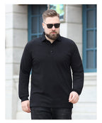 Playera Polo de Manga Larga Plus Size para Hombre Stefano Romano®