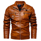 Chamarra de Cuero Motociclista para Hombre Stefano Romano®