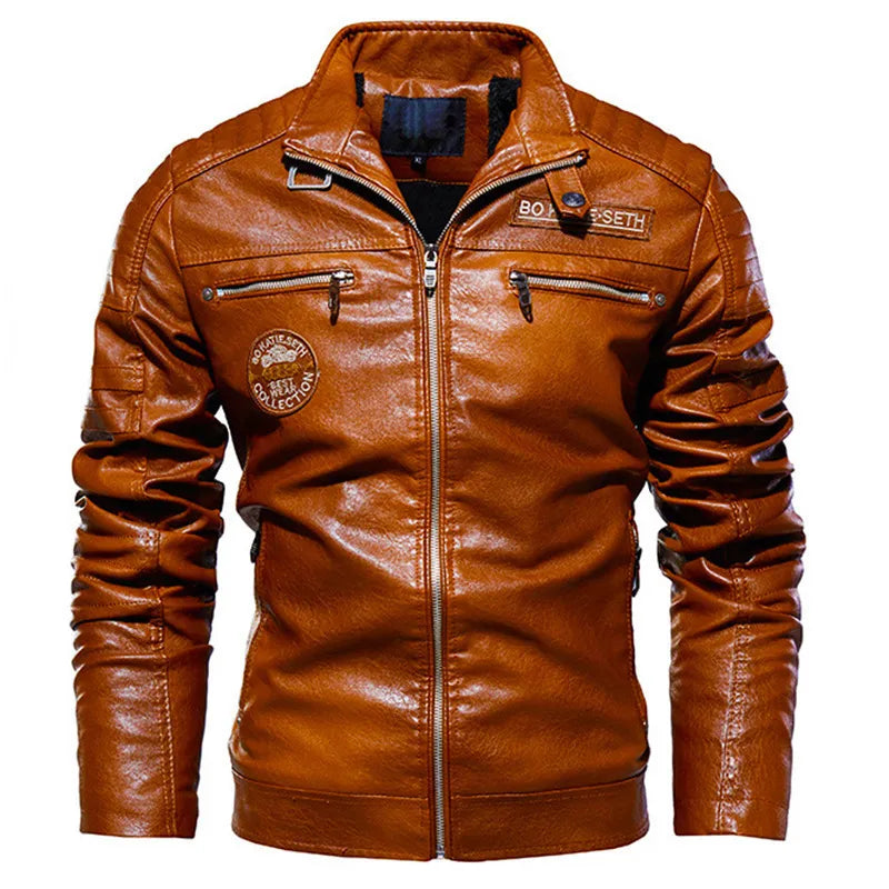 Chamarra de Cuero Motociclista para Hombre Stefano Romano®