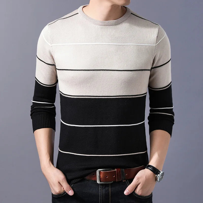Suéter a Rayas Cuello Redondo para Hombre Alessandro Stefano Romano®