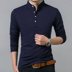 Camisa de Manga Larga Cuello Mao para Hombre Stefano Romano®