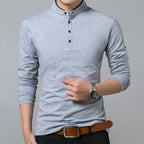 Camisa de Manga Larga Cuello Mao para Hombre Stefano Romano®