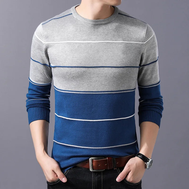 Suéter a Rayas Cuello Redondo para Hombre Alessandro Stefano Romano®
