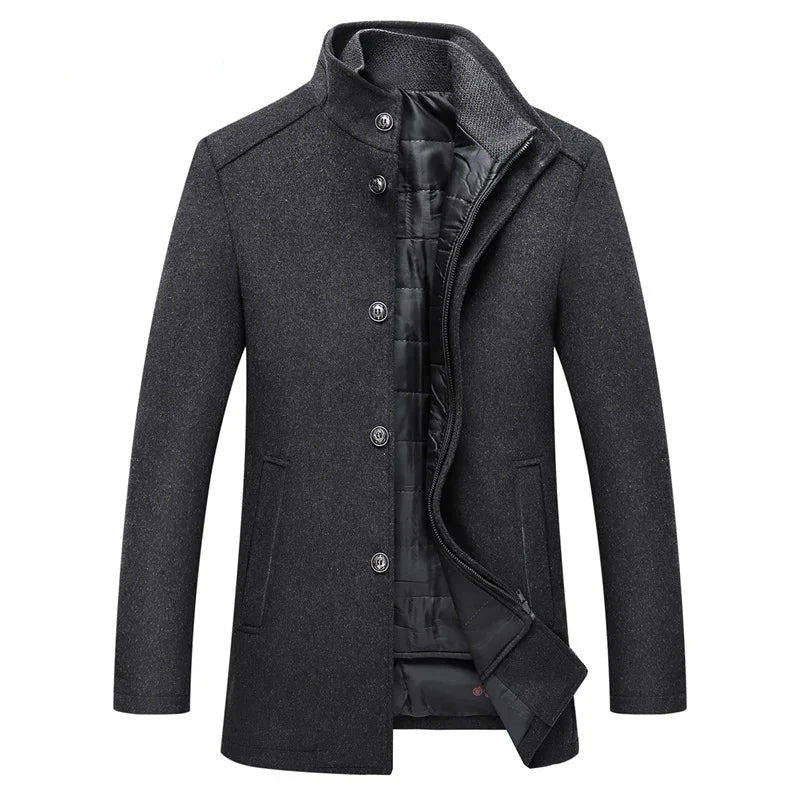 Abrigo Trench Coat de Lana para Hombre de Diseñador Stefano Romano®