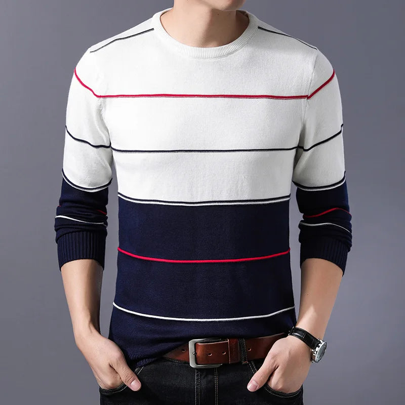 Suéter a Rayas Cuello Redondo para Hombre Alessandro Stefano Romano®