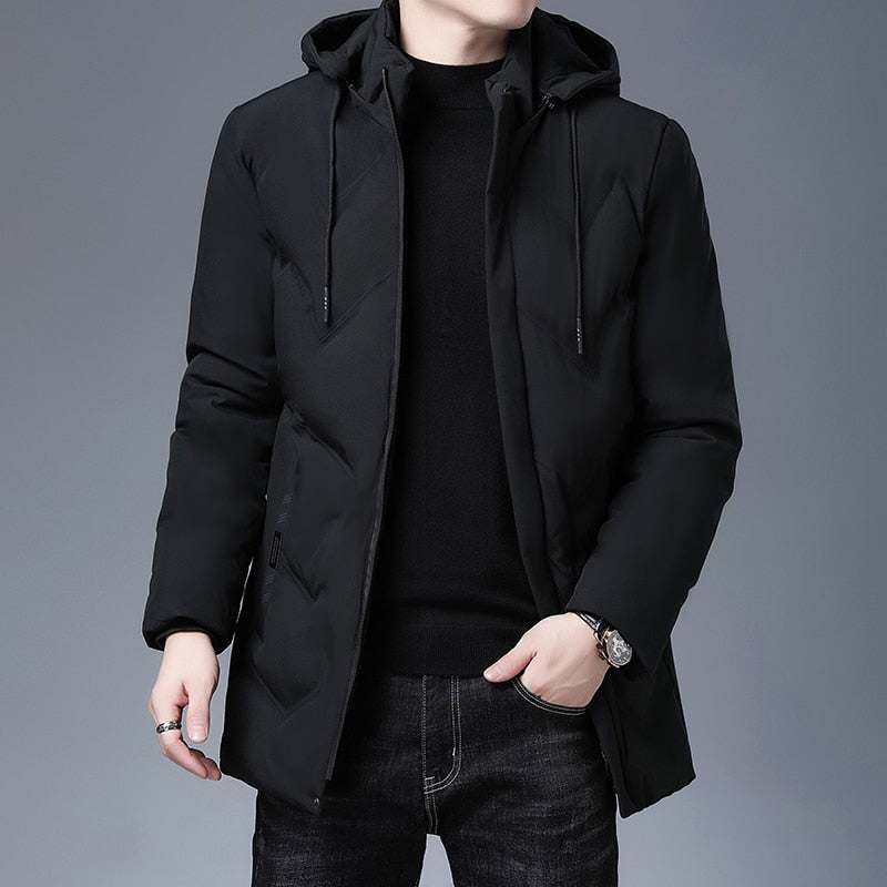 Chamarra Larga con Capucha para Hombre Stefano Romano®