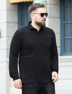 Playera Polo de Manga Larga Plus Size para Hombre Stefano Romano®