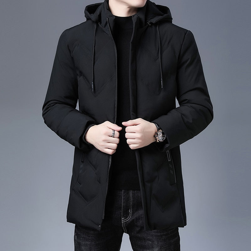 Chamarra Larga con Capucha para Hombre Stefano Romano®