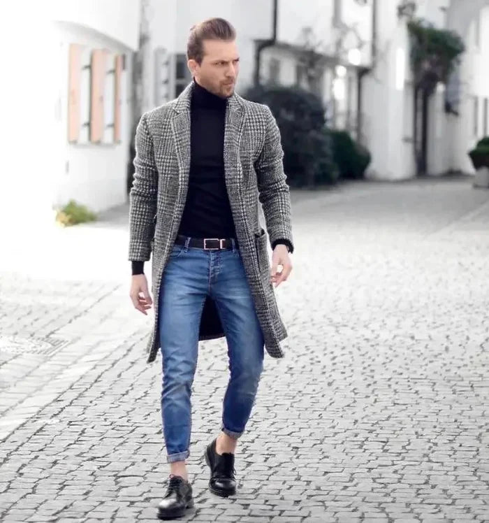 Abrigo a Cuadros para Hombre Stefano Romano®