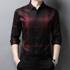 Camisa de Manga Larga a Cuadros Premium para Hombre Stefano Romano®