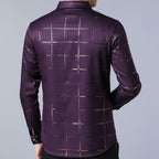 Camisa de Seda de Manga Larga a Cuadros Soul para Hombre Stefano Romano®