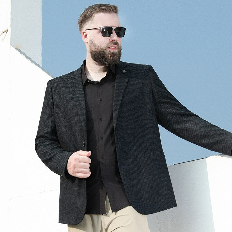 Blazer Plus Size Diseñador Poliéster para Hombre Alessandro Stefano Romano®