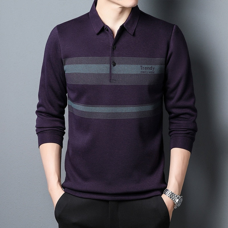 Camisa de Manga Larga Cuello Polo Algodón para Hombre Luca Stefano Romano®