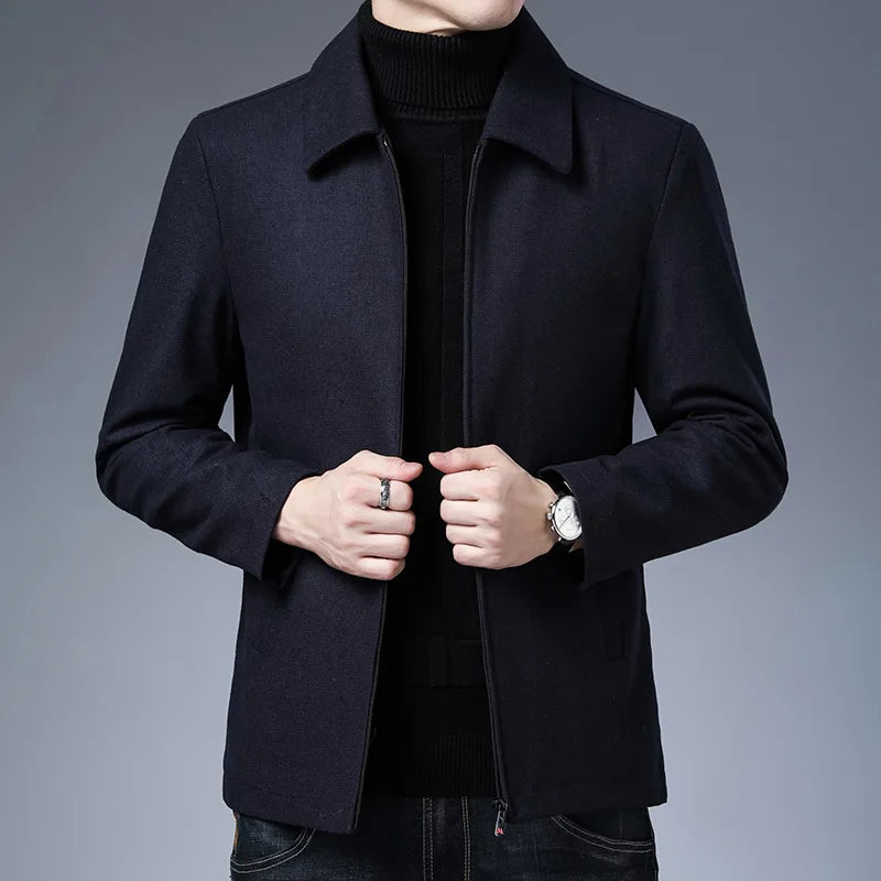 Abrigo para Hombre con Cuello Polo y Cierre Stefano Romano®