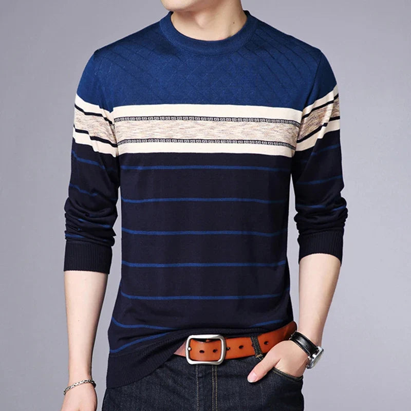 Suéter a Rayas Cuello Redondo para Hombre Marco Stefano Romano®