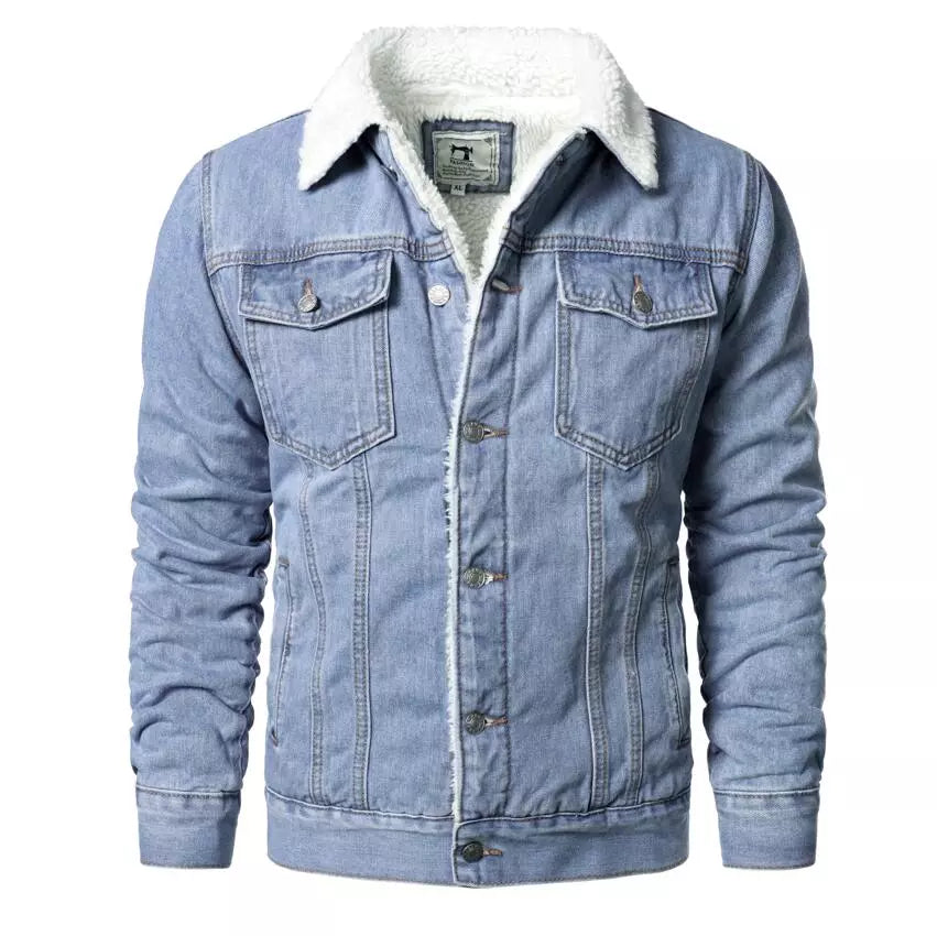 Chamarra de Mezclilla con Forro de Lana Cuello Polo para Hombre Marco Stefano Romano®