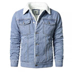 Chamarra de Mezclilla con Forro de Lana Cuello Polo para Hombre Marco Stefano Romano®