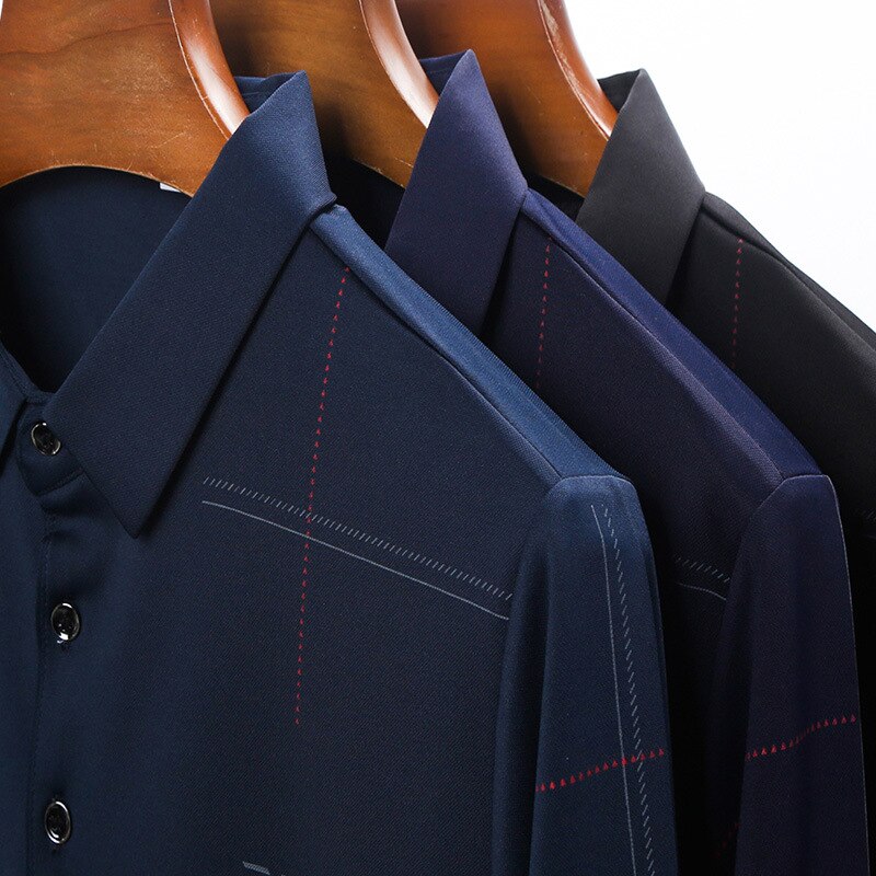 Camisa de Manga Larga Cuello Polo Poliéster para Hombre Stefano Romano®