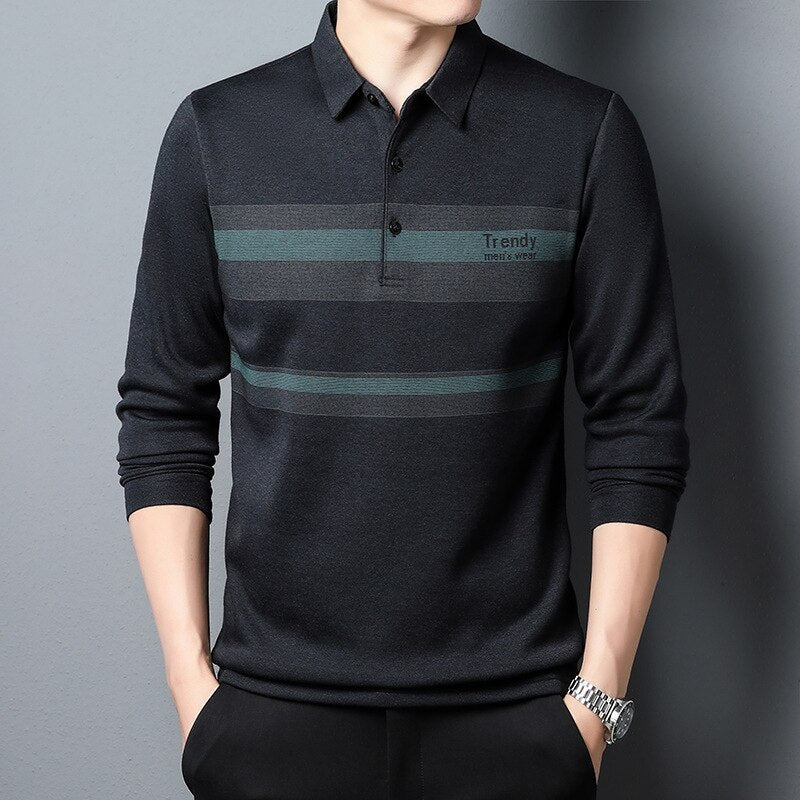 Camisa de Manga Larga Cuello Polo Algodón para Hombre Luca Stefano Romano®