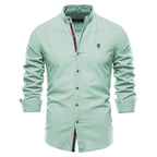 Camisa de Lino Cuello Polo Manga Larga para Hombre Marco Stefano Romano®