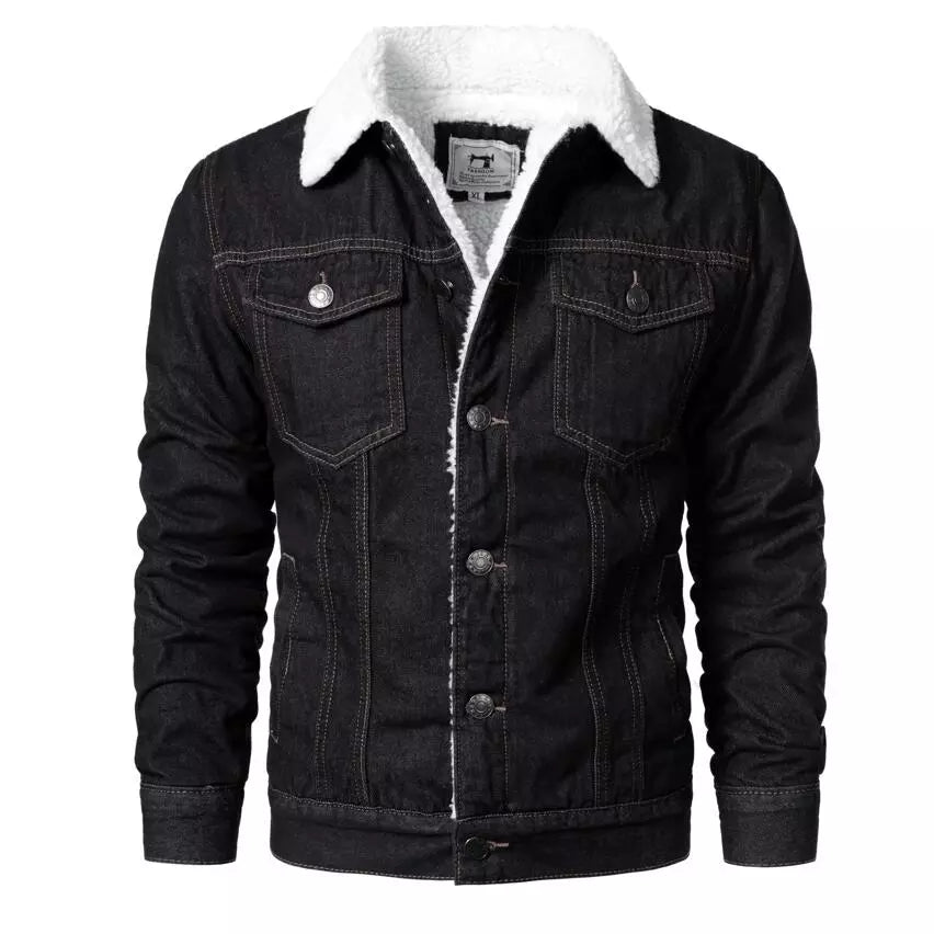 Chamarra de Mezclilla con Forro de Lana Cuello Polo para Hombre Marco Stefano Romano®