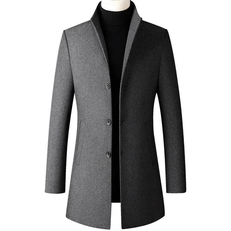 Abrigo Trench Coat Cuello Alto para Hombre Stefano Romano®
