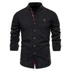 Camisa de Lino Cuello Polo Manga Larga para Hombre Marco Stefano Romano®