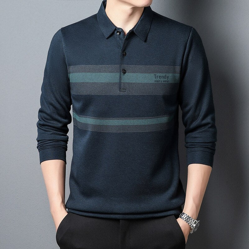 Camisa de Manga Larga Cuello Polo Algodón para Hombre Luca Stefano Romano®