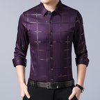 Camisa de Seda de Manga Larga a Cuadros Soul para Hombre Stefano Romano®