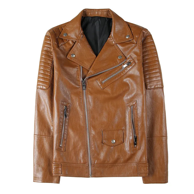 Chamarra de Cuero Slim Fit Diseñador Premium para Hombre Marco Stefano Romano®