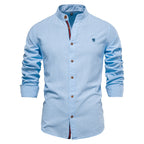 Camisa de Lino Cuello Polo Manga Larga para Hombre Marco Stefano Romano®
