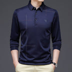 Camisa de Manga Larga Cuello Polo Poliéster para Hombre Stefano Romano®