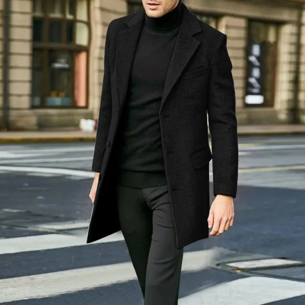 Abrigo de Lana Manga Larga para Hombre Stefano Romano®