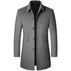 Abrigo de Lana de Diseñador Cuello Polo Slim Fit para Hombre Marco Stefano Romano®